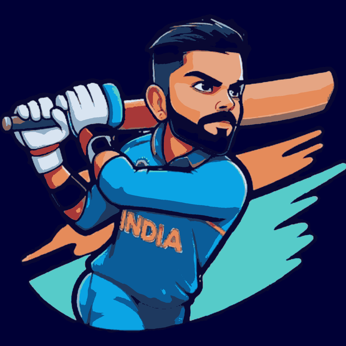 Virat Kohli-Caricature-T20 World Cup Collection