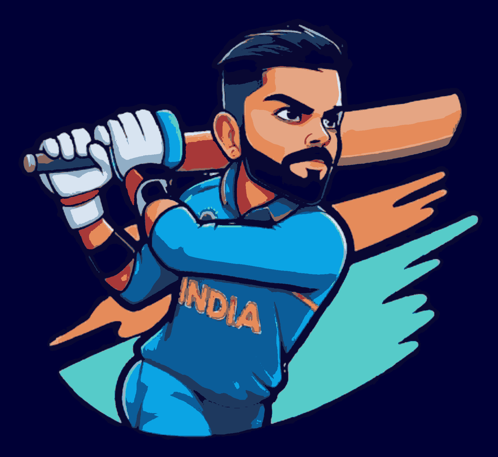 Virat Kohli-Caricature-T20 World Cup Collection