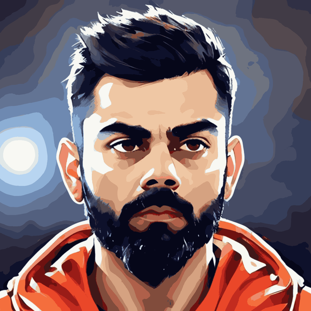 Virat Kohli Orange Hoodie-Cricketer-T20 World Cup Collection