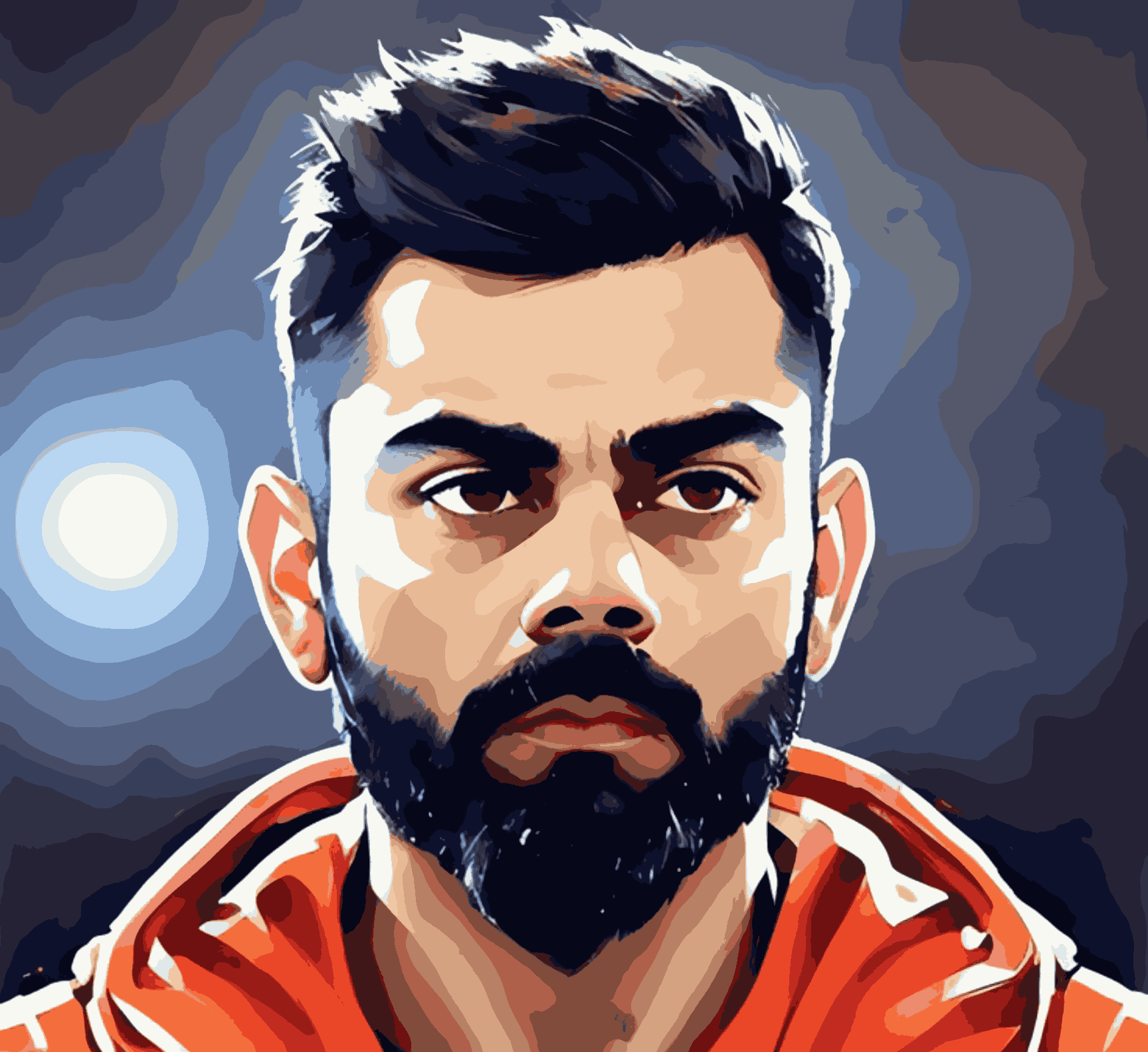Virat Kohli Orange Hoodie-Cricketer-T20 World Cup Collection