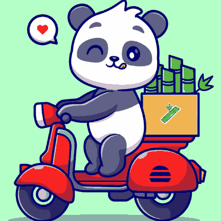 Panda on Scooter