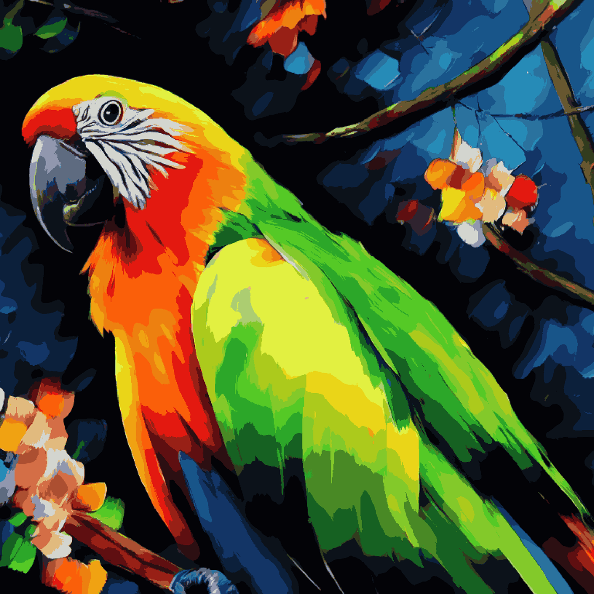 Parrot Blue Yellow Green Macaw