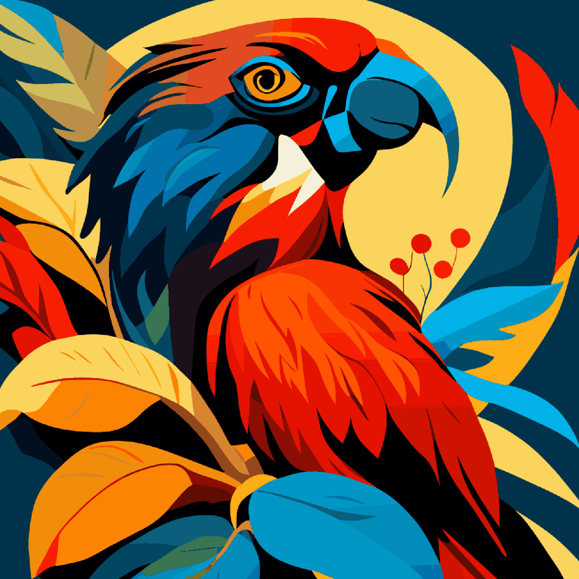 Parrot Red Yellow Blue Theme