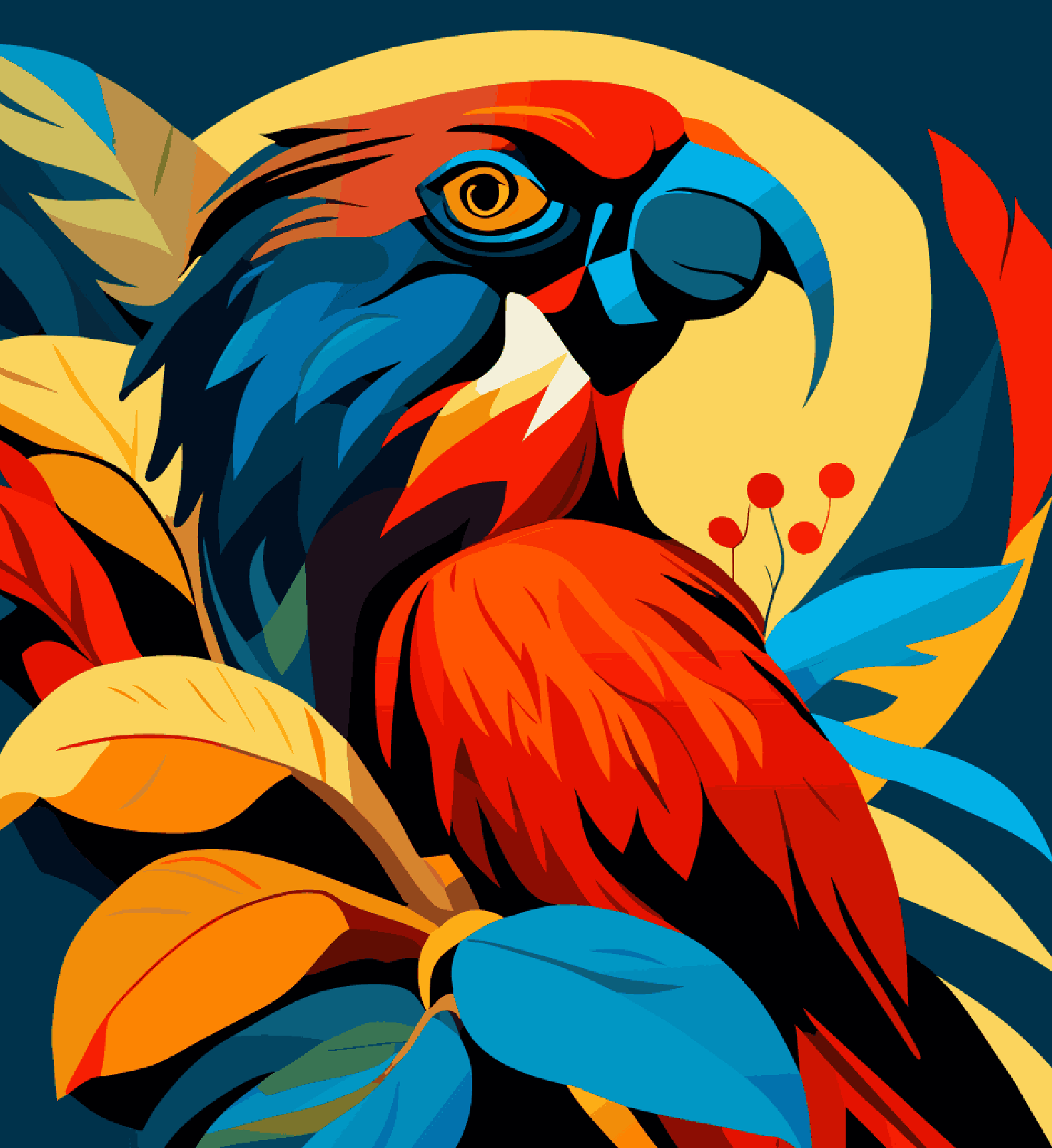 Parrot Red Yellow Blue Theme