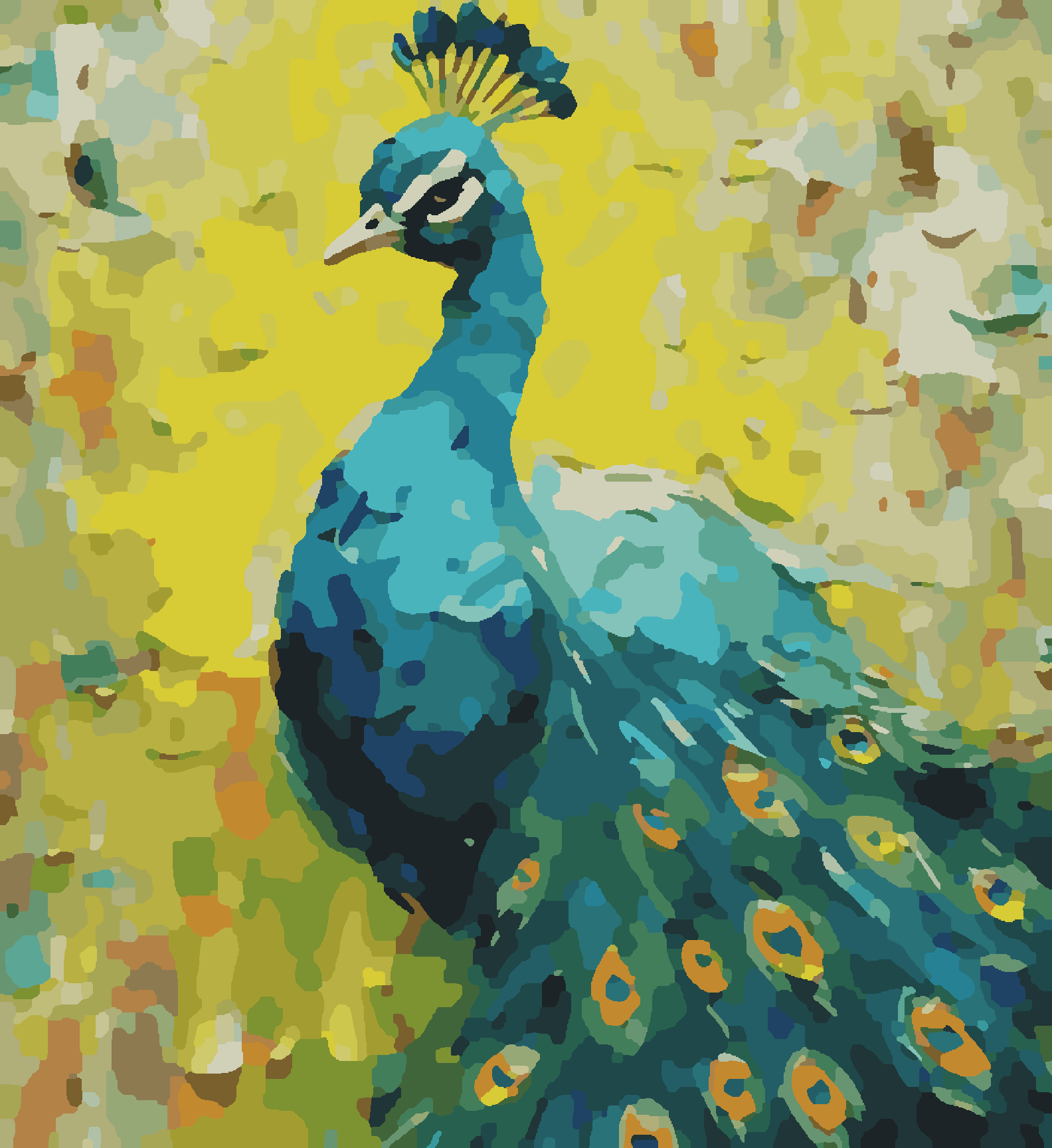 Peacock Knife Paint Effect