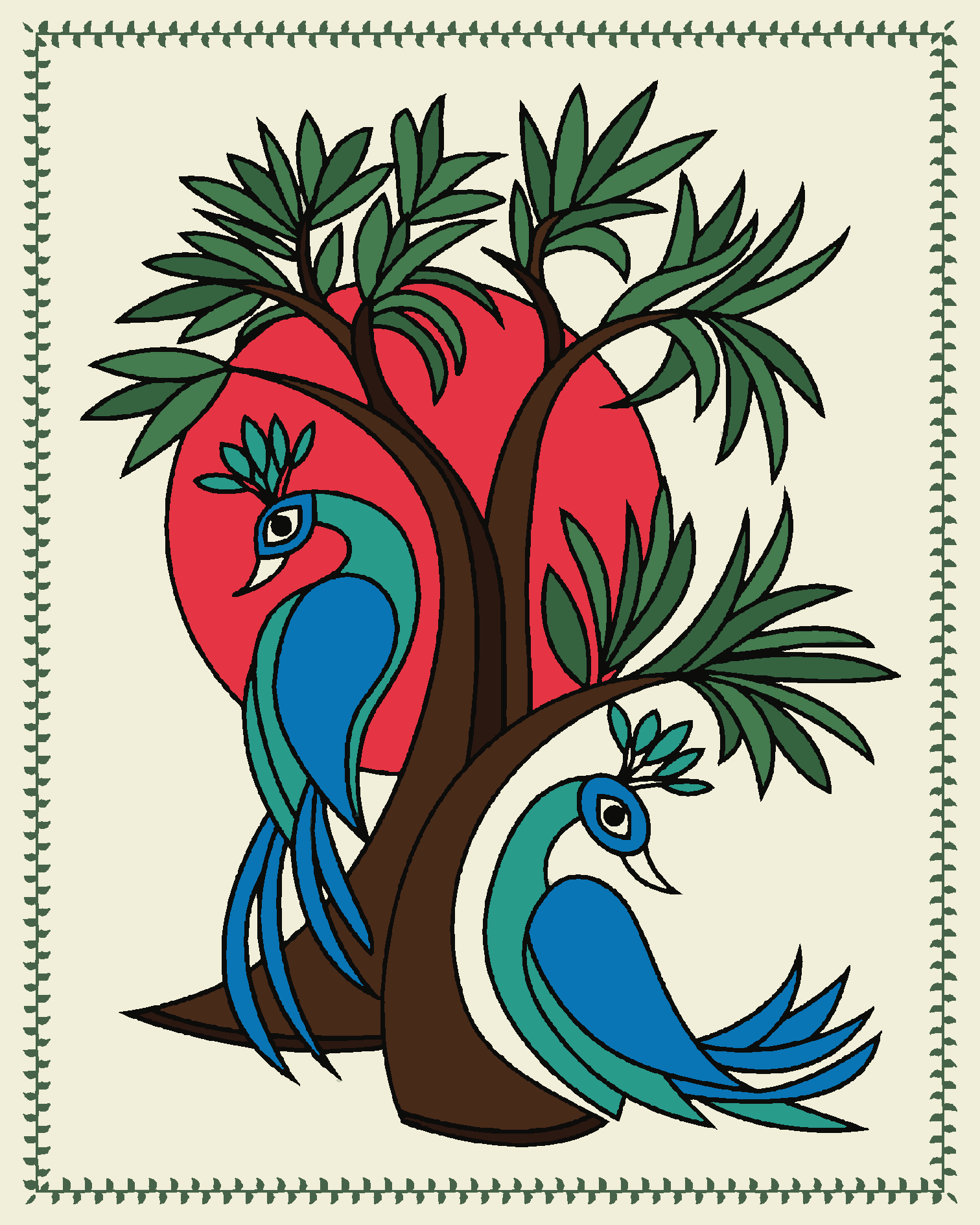 Peacock Madhubani Art