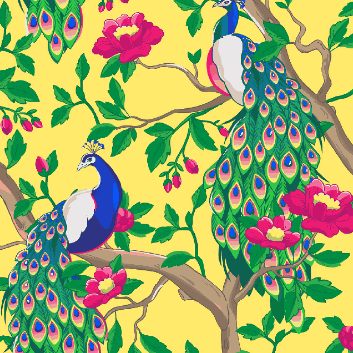 Peacock Yellow Background