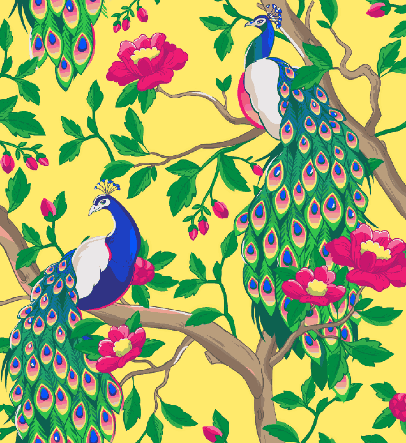 Peacock Yellow Background