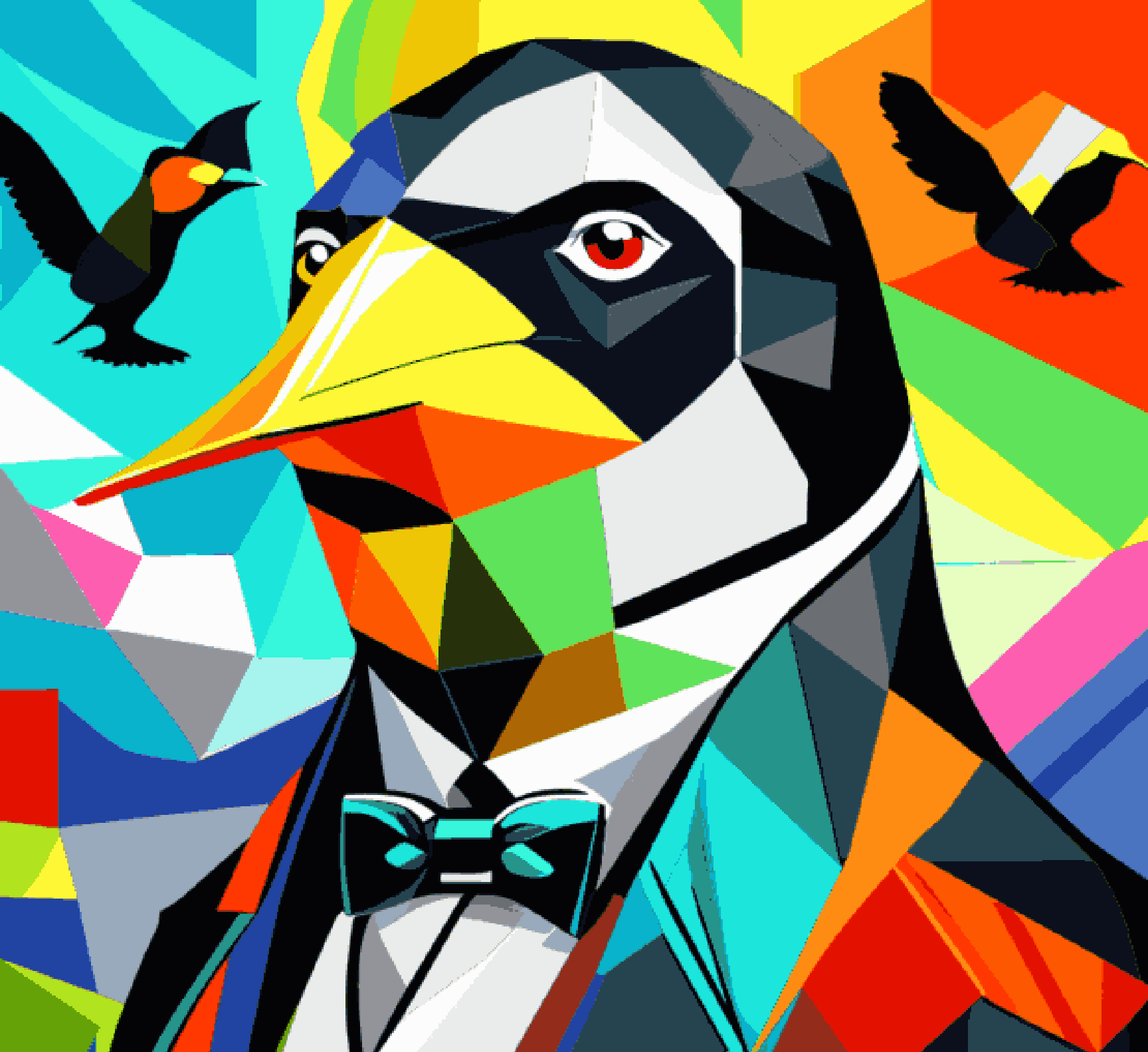 Penguin Abstract – PaintWaint