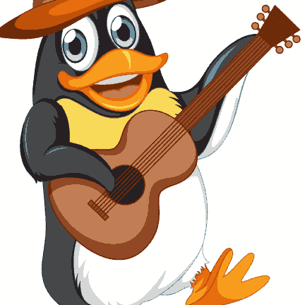 Penguin Playing Guitar