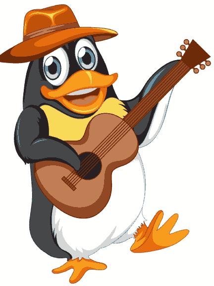 Penguin Playing Guitar