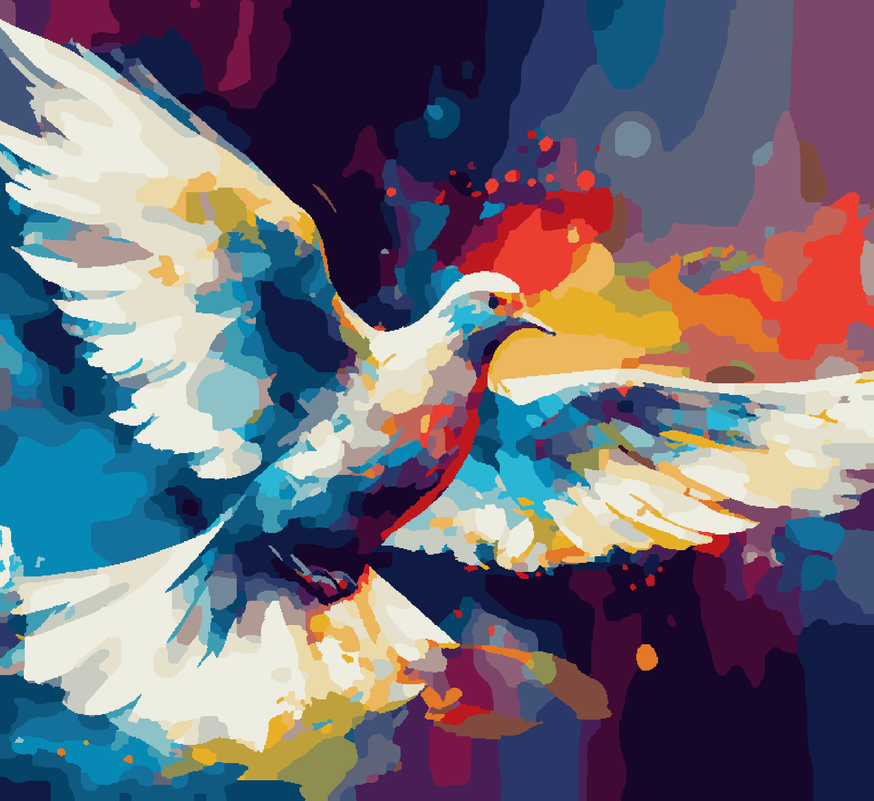 Pigeon Flying Colourful Background