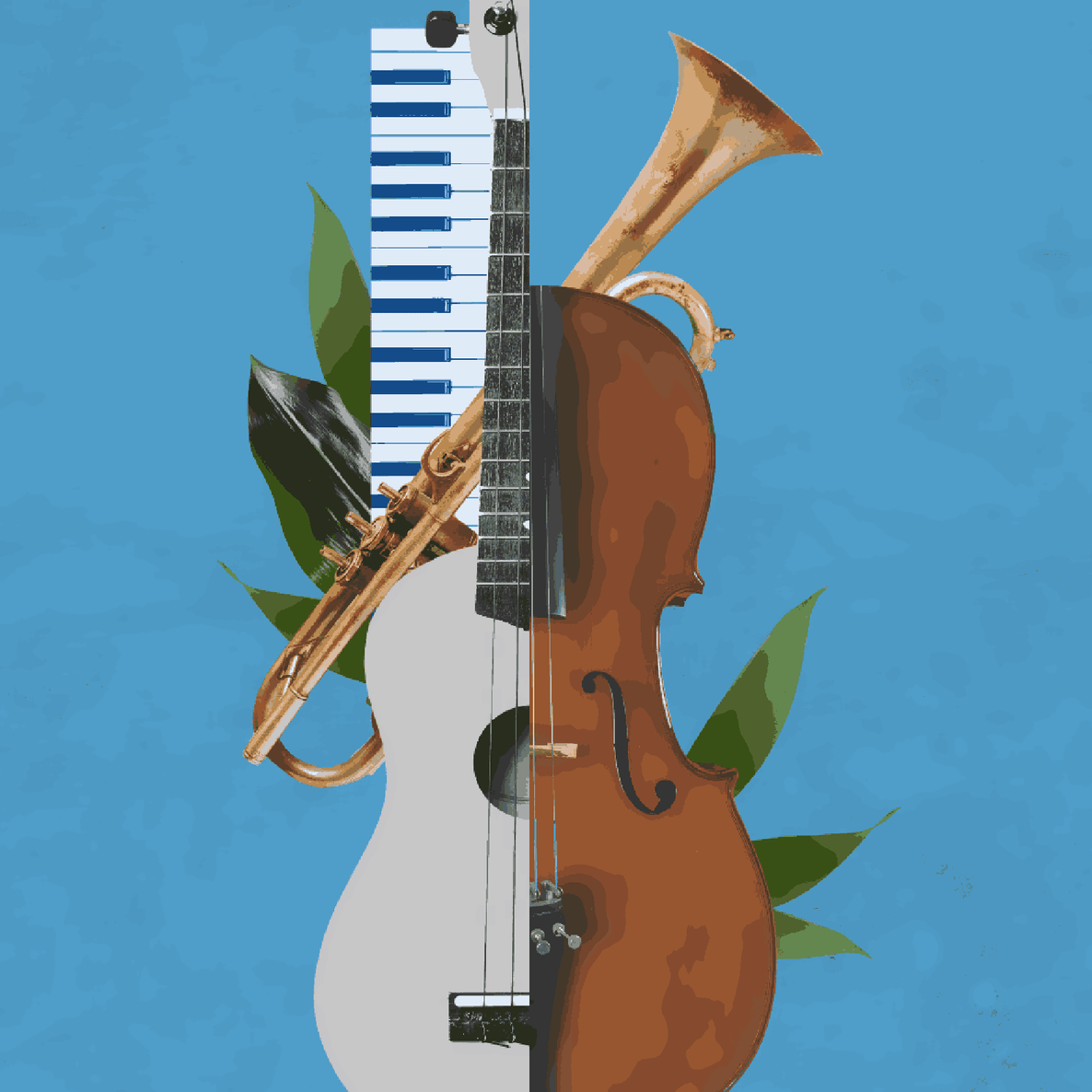 Power Music Collage Concept