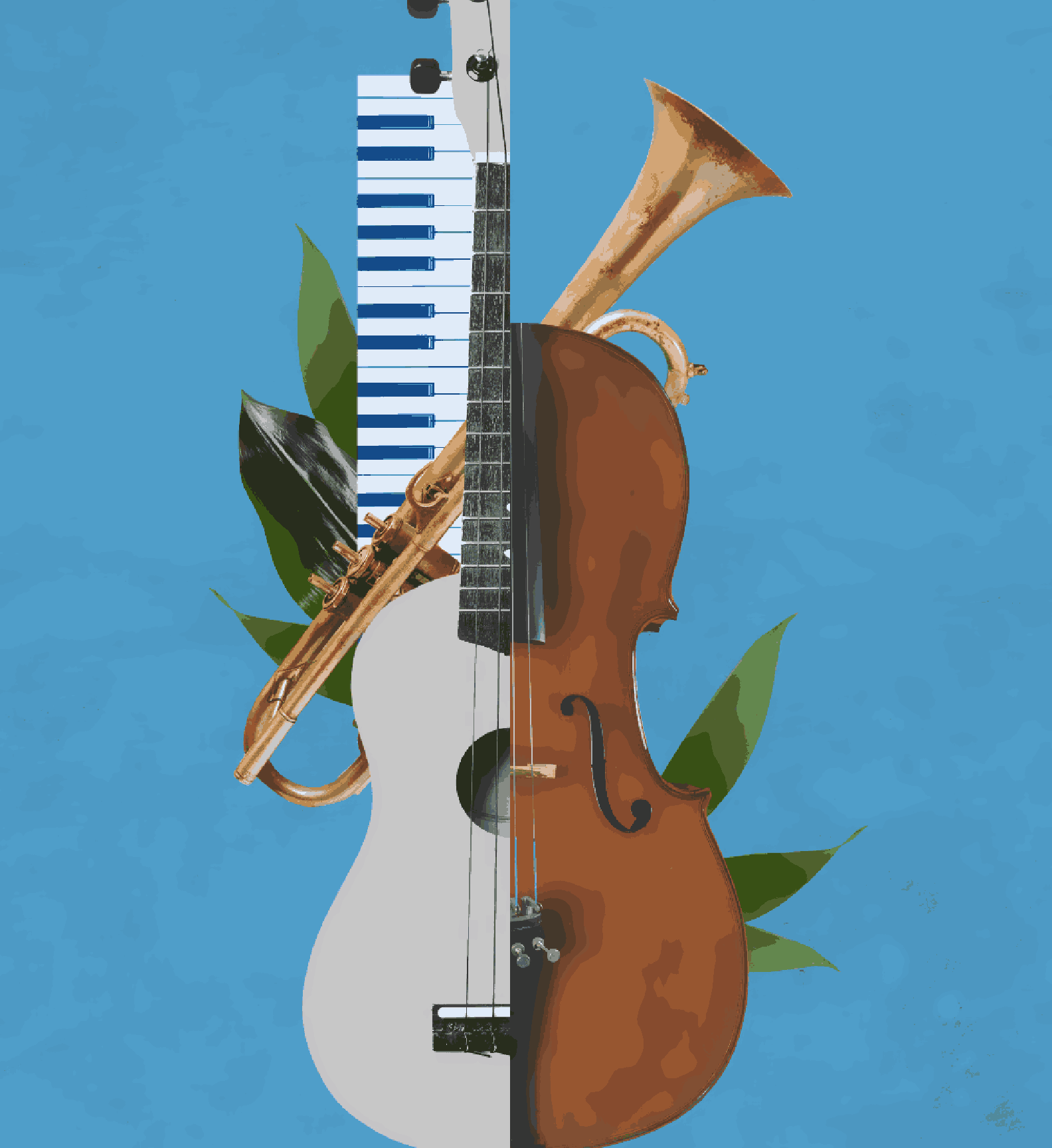 Power Music Collage Concept