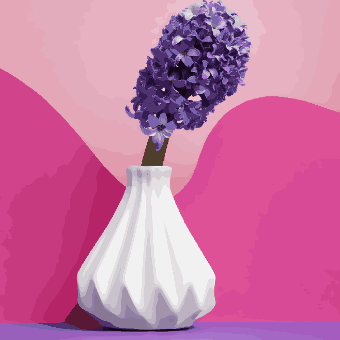 Purple Pastel Flower in Vase