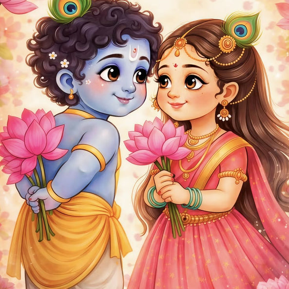 Adorable Radha Krishna Dot by Number Kit