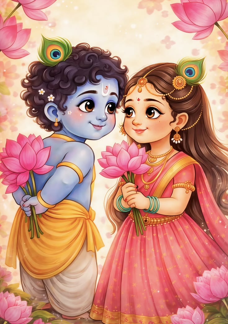 Adorable Radha Krishna Dot by Number Kit