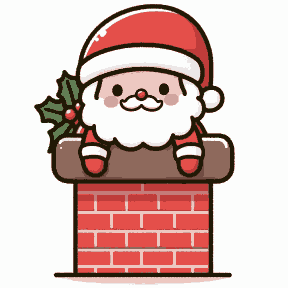 Santa coming Out Chimney