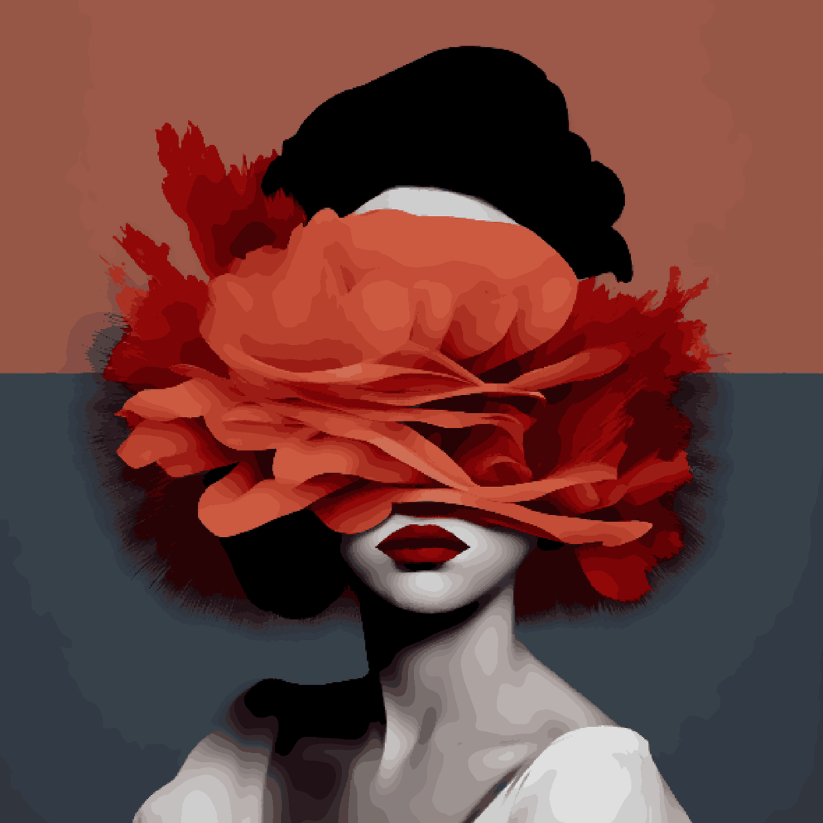 Shy - Flower on Face