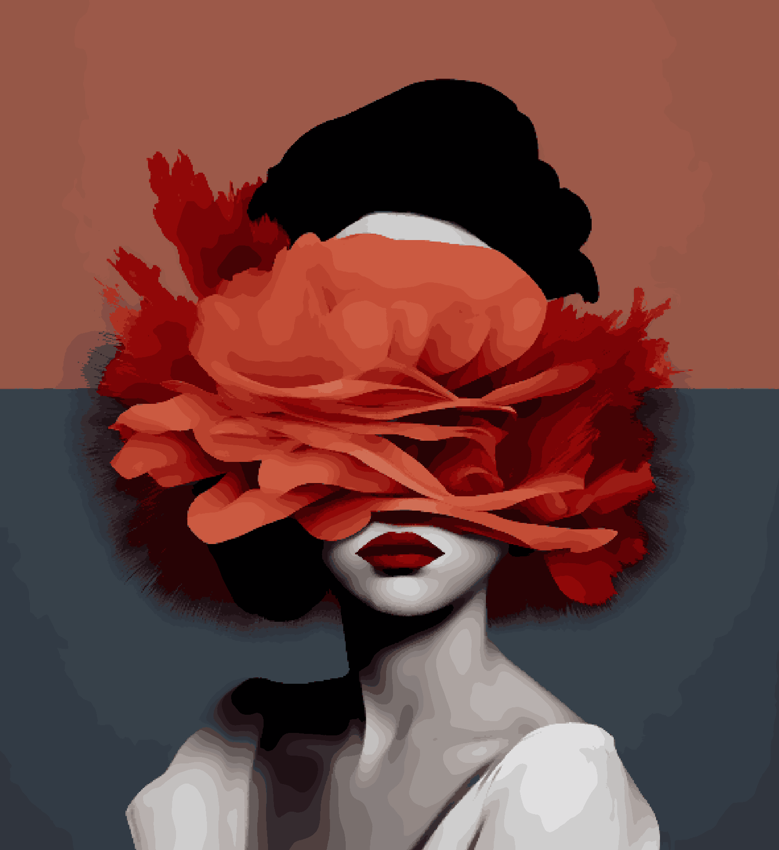 Shy - Flower on Face