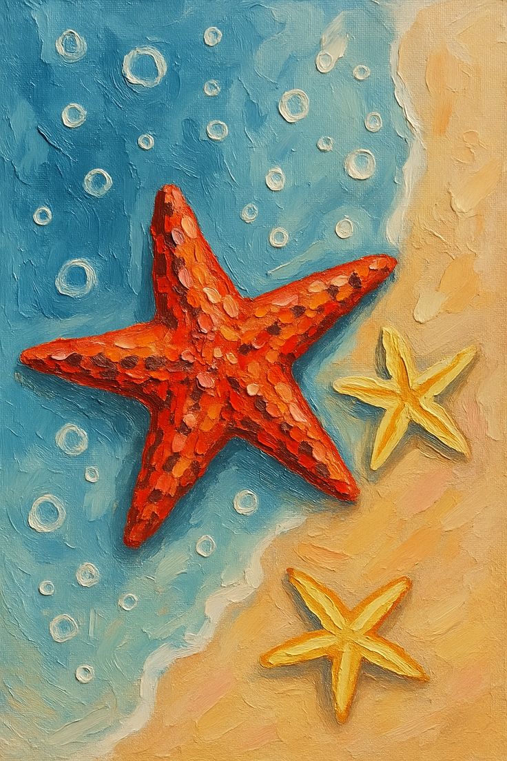 Star Fish on Beach Dot by Number Kit