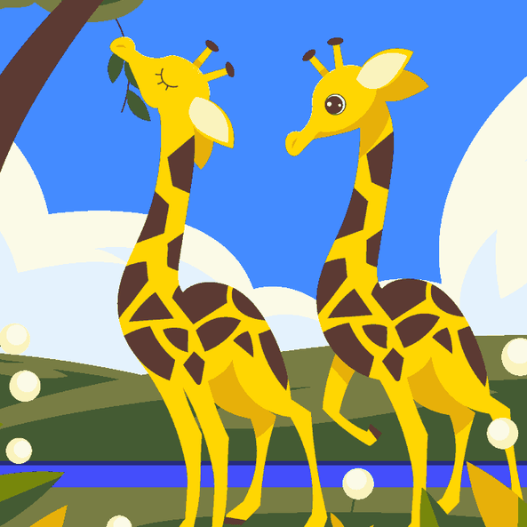 Two Baby Giraffes
