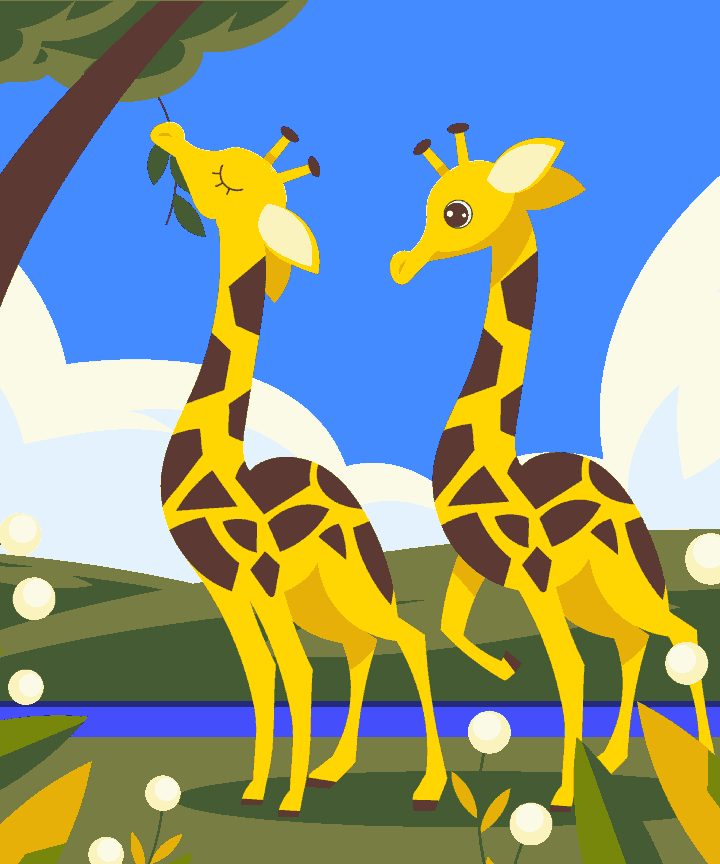 Two Baby Giraffes