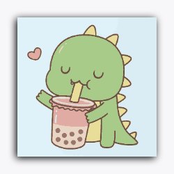 Cute Dino Drinking