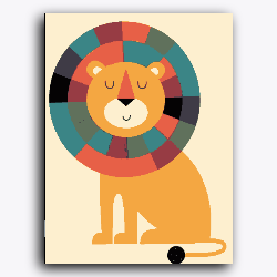Lion with coloring hair