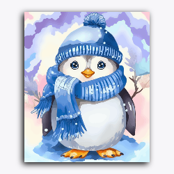 Cute Penguin with Scarf