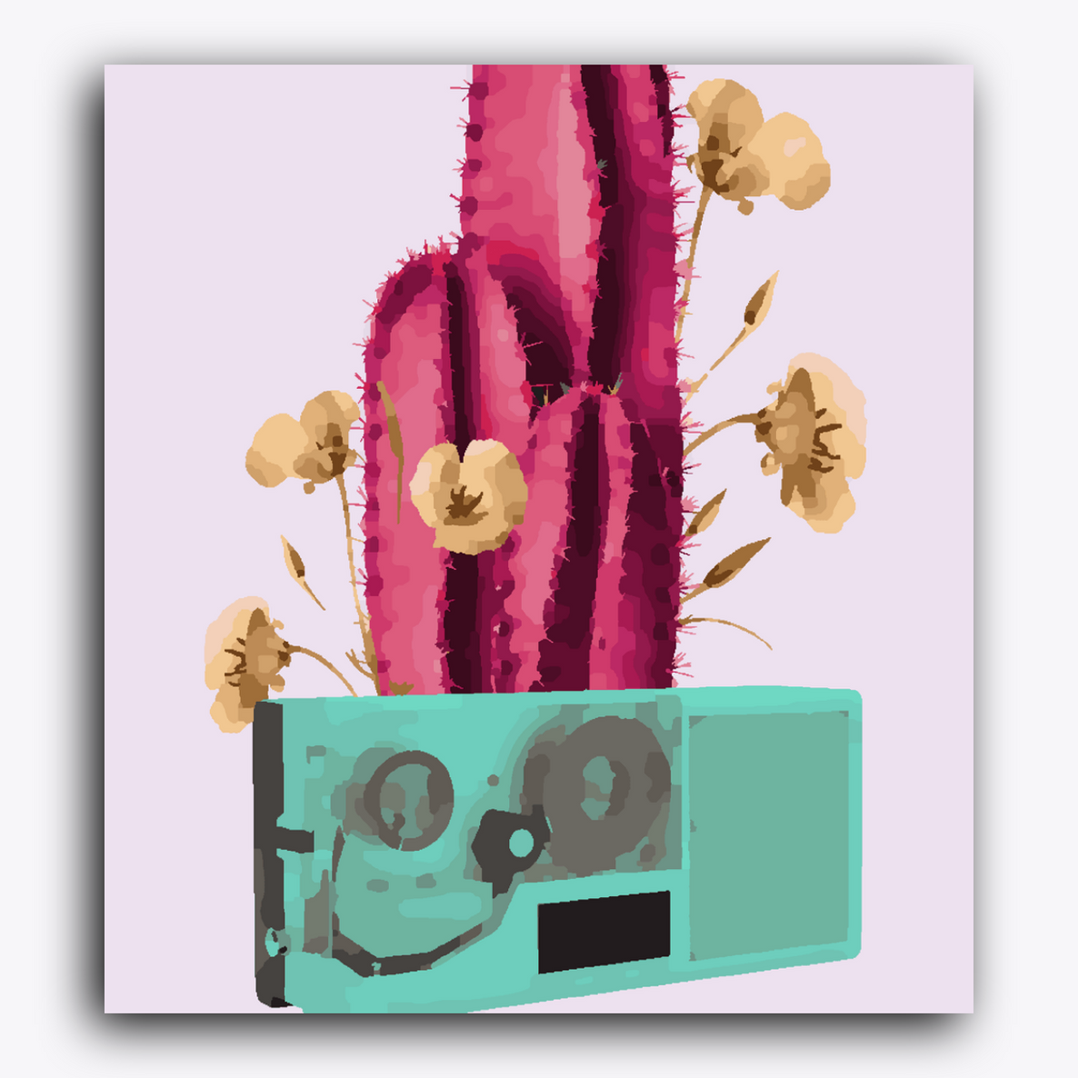 Abstract Pink Cactus