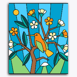 Bird Stained Glass Style