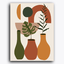 Boho Leaves with Vase