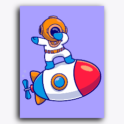 Astronaut on Rocket