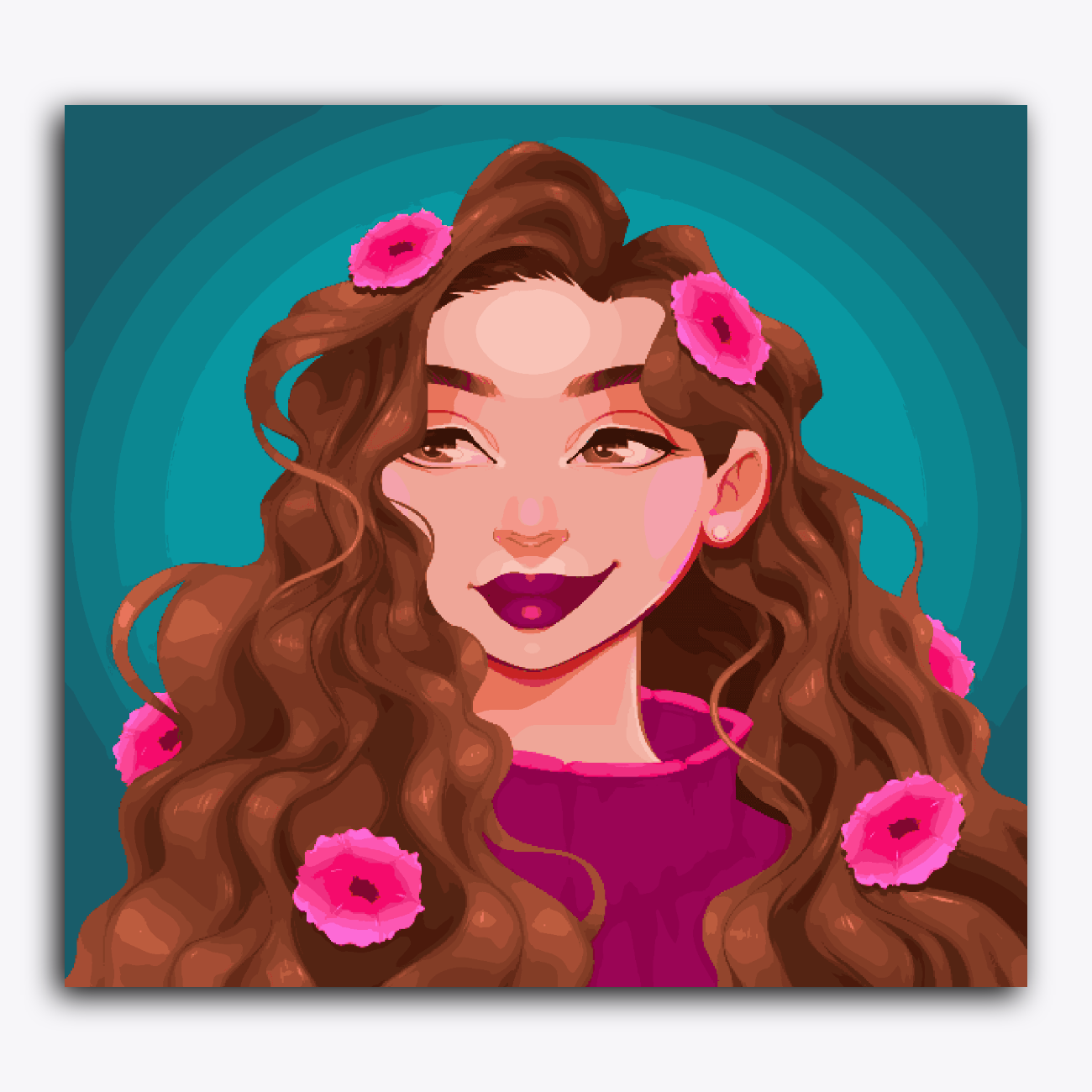 Girl with Flowers in Hair