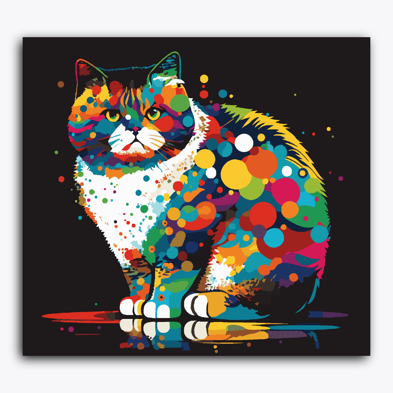 Cat Abstract Dots