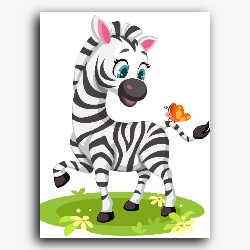 Baby Zebra with Butterfly