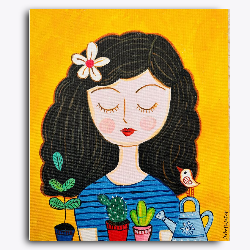 Girl & her plants