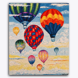 Lively Sky with Hot Air Balloons