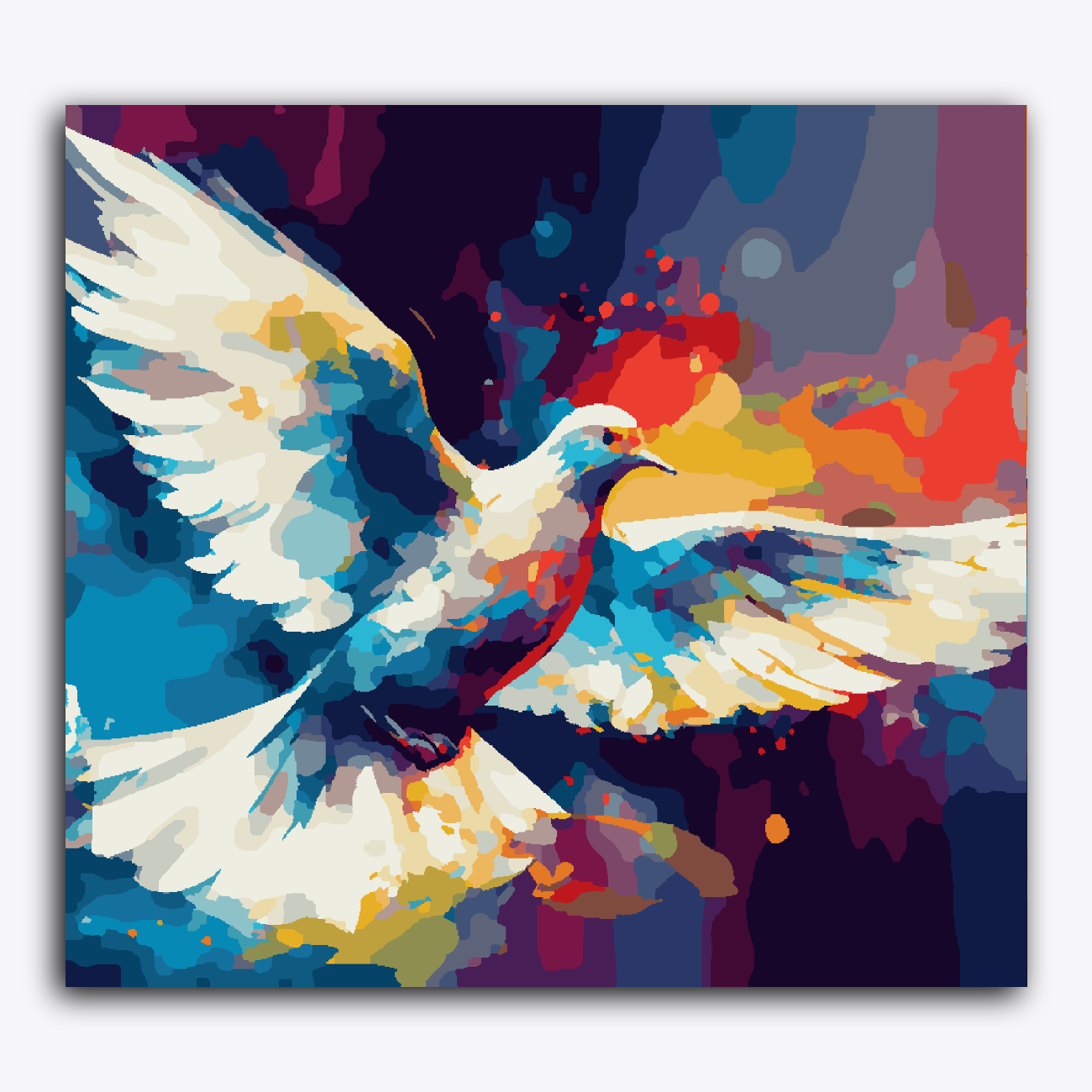 Pigeon Flying Colourful Background