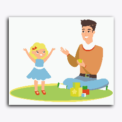 Father's Day- Father and Daughter playing with toys