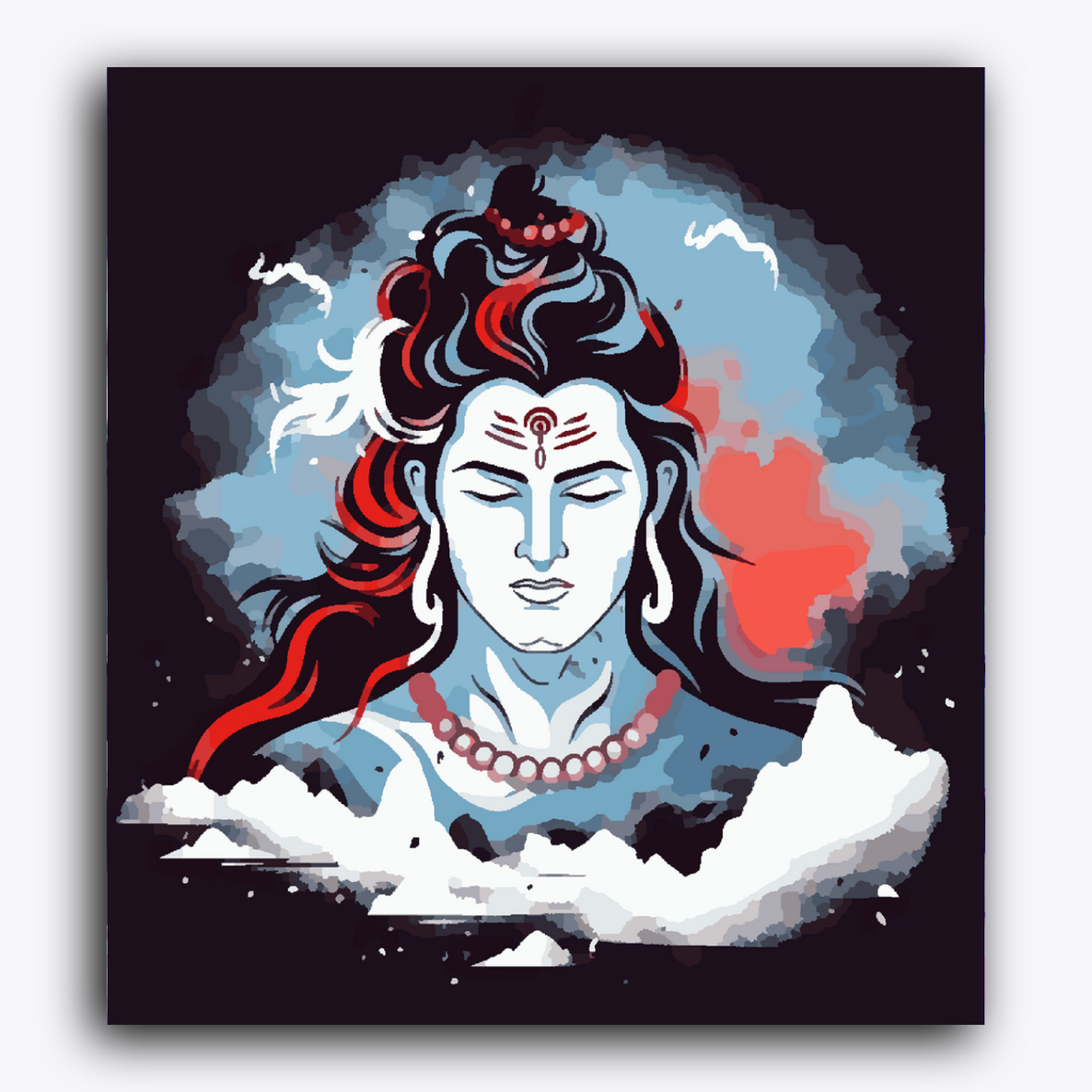 Lord Shiva Light Blue Red Effect