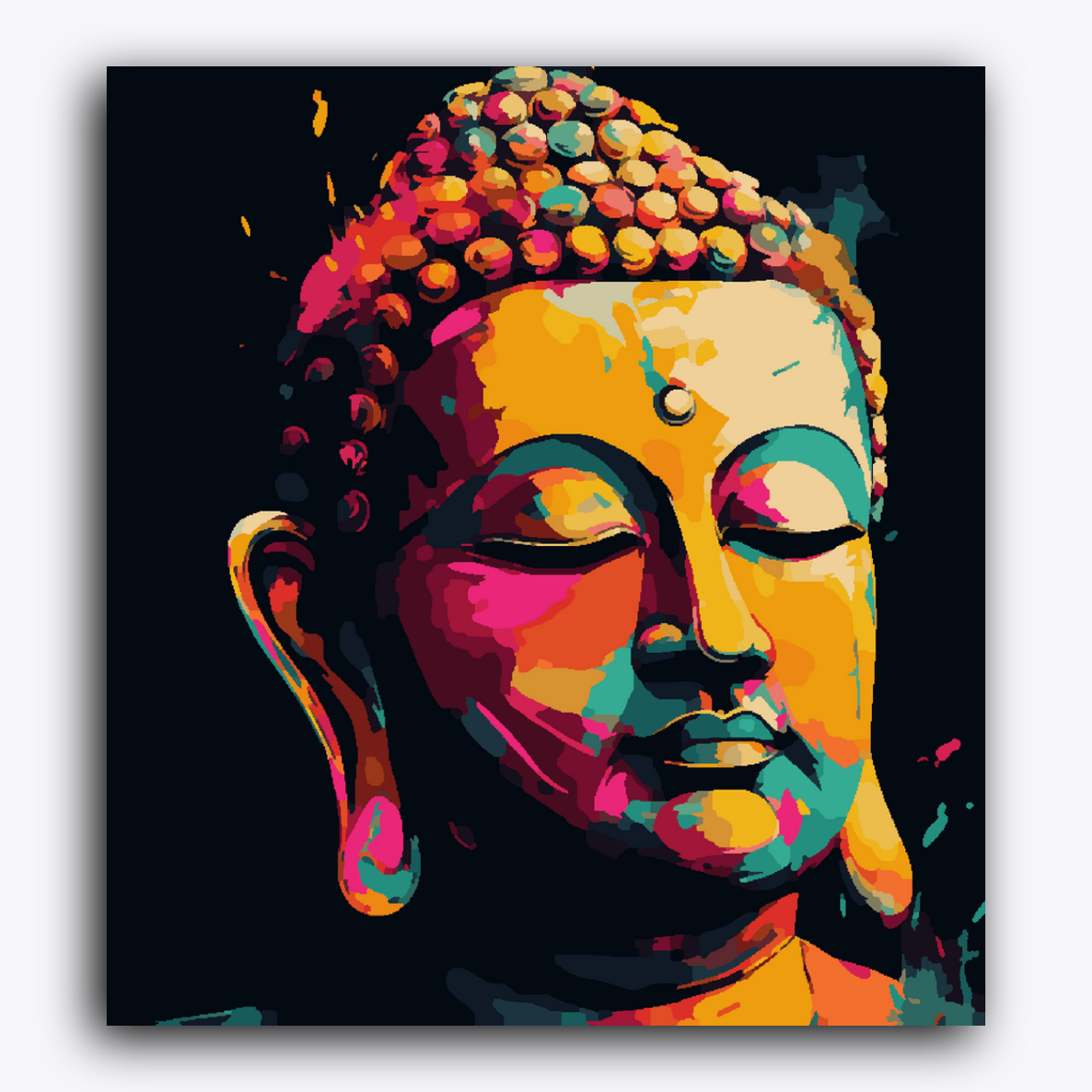 Lord Buddha Colourful Strokes