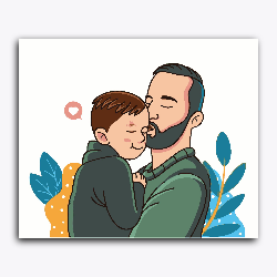 Father's Day- Father kissing Son