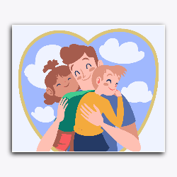Father's Day- Father hugging Kids