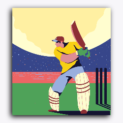 Boy playing cricket-T20 World Cup Collection