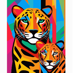 Colorful tiger and Cub