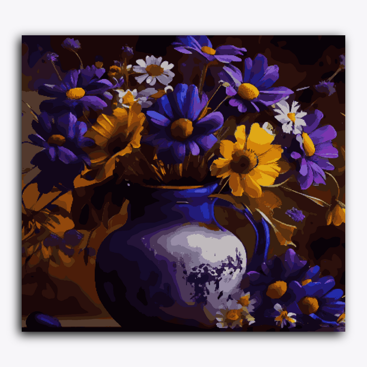 Purple and Yellow Flower Vase