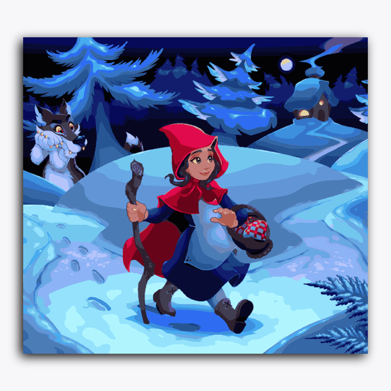 Little Red Riding Hood Walking in the Woods