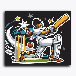 Man playing cricket-T20 World Cup Collection